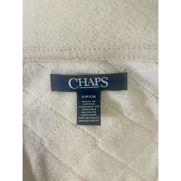 Chaps Cream Quilted Fleece Vest Women’s Small Zip Front NWOT Neutral Soft - Picture 5 of 7
